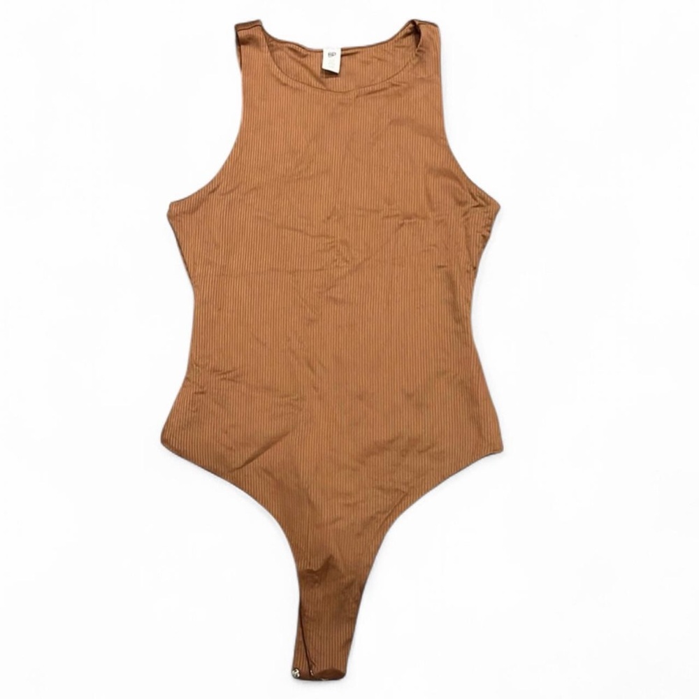 BP. Butter Ribbed Tank Bodysuit Kona Brown XS - Picture 3 of 9